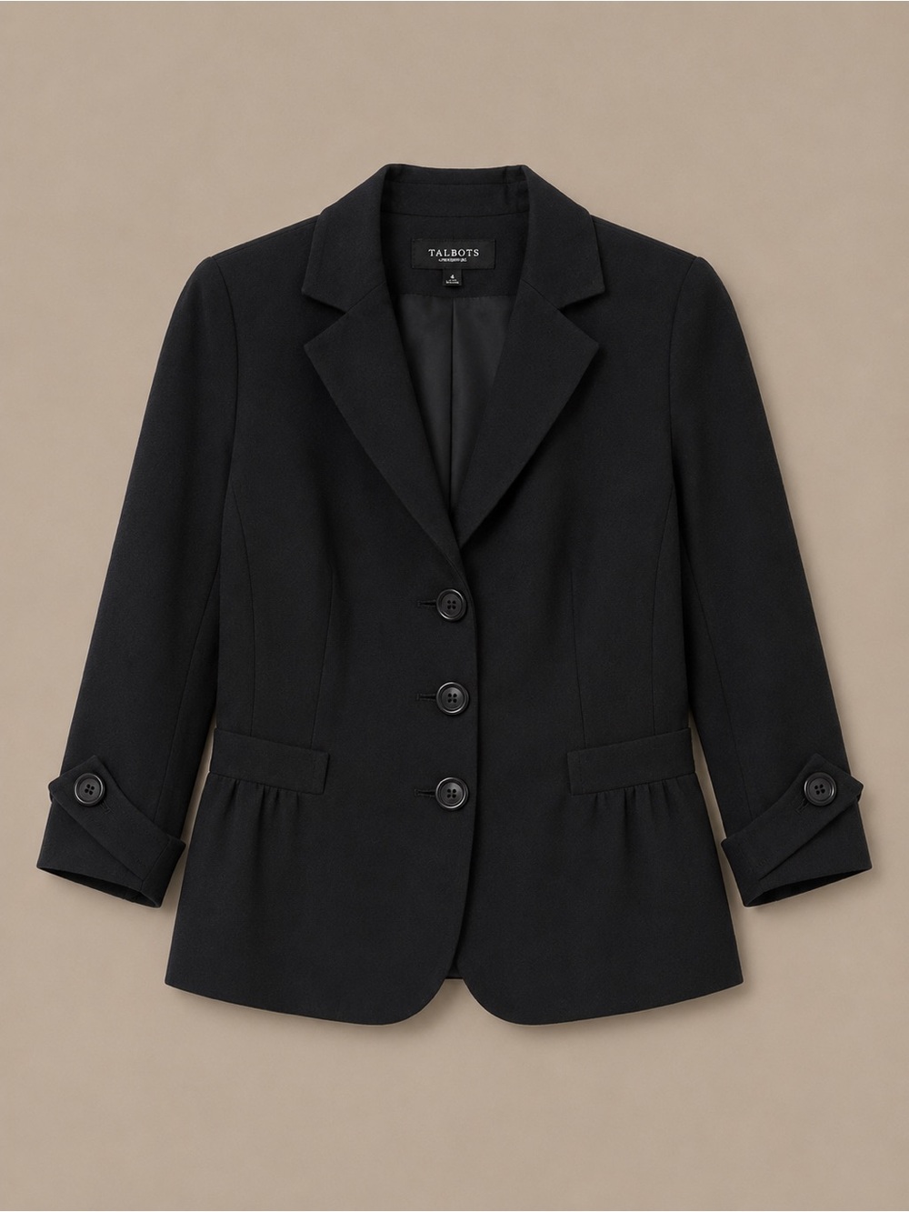 Talbots Black Classic Notch-Lapel Blazer